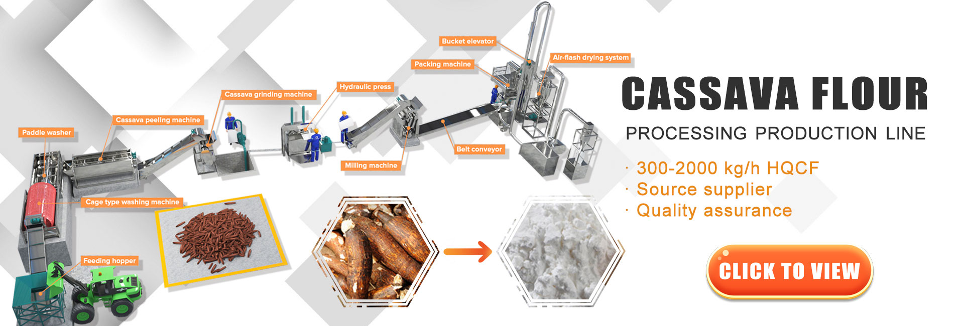 cassava flour processing production line